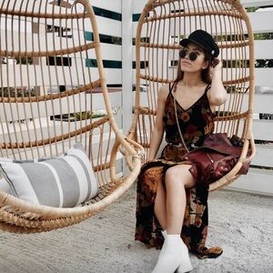 Band of Gypsies Velvet Burnout Floral Maxi Dress